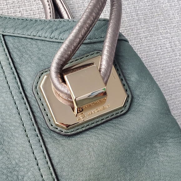 B Makowsky Purse Shoulder Bag Teal Aqua Tiger Print Liner - Picture 6 of 12